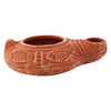 Image of Small Biblical Oil Lamp Replica Herodian Terracotta Clay w/ Fish 4x3"