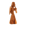 Image of Olive Wood Angel Trumpet Statue - Hand Carved Holy Land Decor