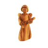 Image of Hand-Carved Olive Wood Angel Guitar Figurine – Bethlehem Spiritual Decor