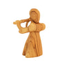 Image of Abstract Olive Wood Angel Playing Violin | Holy Land Gift 4"
