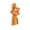Image of Abstract Olive Wood Angel Playing Violin | Holy Land Gift 4"