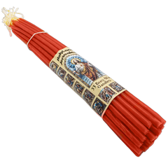 33 PCS Smoke-Less Red Beeswax Prayer Church Candles 11"/28cm