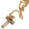 Image of Blessed Metal Cross Pendant Necklace w/ Holy Water & Soil Jerusalem 34cm/13.5"