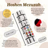 Image of Small Metal Silver Mezuzah Case for Door Jewish Decor Hoshen Stones 6cm/ 2.36"