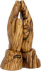 Image of Olive Wood Handmade Carved Prayer Hands from Bethlehem 5.5"/14cm