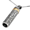 Image of Pendant Mezuzah w/ Prayer Blessing of the Lord Amulet Sterling Silver & Gold 9K