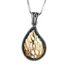 Image of Pendant Kabbalah "My flame" האש שלי Amulet Nachman Sterling Silver & Gold 9K