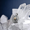 Image of Kabbalah Amulet Pendant Supreme Protection Sterling Silver 925 & Gold 9K Ø0.74"
