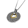Image of Pendant Amulet Kabbalah For Attracting Love Sterling Silver & Gold 9K Necklace