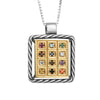 Image of Kabbalah Pendant The Priestly Breastplate Hoshen Crystals CZ Silver 925 & Gold 9K