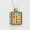 Image of Kabbalah Pendant The Priestly Breastplate Hoshen Crystals CZ Silver 925 & Gold 9K