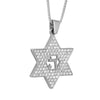 Image of Pendant Magen Star of David w/ CHAI HAI חי Sterling Silver & White Crystal CZ