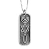Image of Pendant Dog Tag Messianic Movement Seal Yeshua Symbol Sterling Silver 1.25"