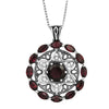 Image of Kabbalah Pendant Star of David Garnet Gemstones w/Crystals CZ Sterling Silver