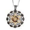 Image of Pendant Kabbalah The Priestly Blessing Hoshen Black Onyx Sterling Silver&Gold 9K