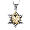 Image of Pendant Kabbalah Star of David "My flame" Nachman Sterling Silver & Gold 9K