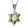 Image of Pendant Kabbalah Star of David "My flame" Nachman Sterling Silver & Gold 9K