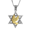 Image of Pendant Magen Star of David w/ Dove of Peace Gold 9K Sterling Silver Necklace