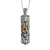 Image of Pendant Mezuzah Messianic Movement Seal Yeshua Symbol Sterling Silver & Gold 9K
