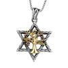 Image of Pendant Magen Star of David Garnet Gemstone Silver 925 Gold 9K Jewelry 1.09"
