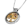 Image of Pendant Tree of Life Multicolor Crystals CZ Silver 925 Gold 9K Jewelry Ø0.8"