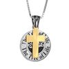 Image of Pendant Tree of Life w/Gold 9K Cross Sterling Silver Necklace Amulet Kabbalah