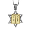 Image of Pendant Star of David The Ten Commandments 10 Covenant Moses Bible Silver 925