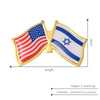 Image of Enamel Flag Badge Lapel Pin Israel USA Friendship  United States Star of David
