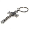 Image of Metal Key Chain Ring Cross Crucifixion w/St. Benedict Medal 4,3"