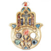 Image of Hamsa Wall Décor with Semi-Precious Stones and Crucifix Christianity amulet 5.2`