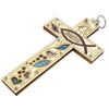 Image of Handmade Cross with Semi-Precious Stones from Jerusalem FAITH & FISH  7.1 inch
