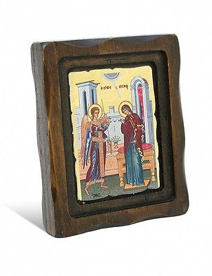 Greek Russian Orthodox Icon Annunciation of Theotokos 4.8" x 4" - Holy Land Store
