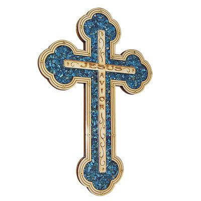 Handmade Cross with Semi-Precious Stones from Jerusalem Holy Land 11 inch - Holy Land Store
