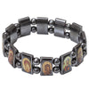 Image of Set 12 pcs Orthodox Religious Black Hematite Bracelet With Christian Icons - Holy Land Store
