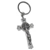 Image of Metal Key Chain Ring Cross Crucifixion w/St. Benedict Medal 4,3"