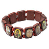 Image of Lot 12 pcs Stretch Elastic Bracelet Religious Souvenir with Icons of the Saints - Holy Land Store