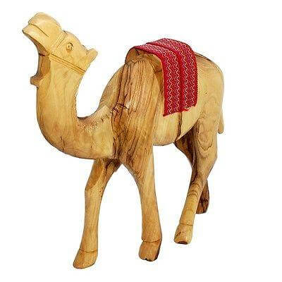 Handmade Olive Wood Camel Figurine Statue Jerusalem Holy Land Gift 9,8" - Holy Land Store