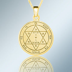 King Solomon Seal Pendant Health Amulet Kabbalah Pentacle Gilding silver