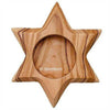 Image of 2 Star of David Olive Wood Candleholder Tea Candle from Bethlehem Hand Made - Holy Land Store