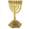 Image of Gold Plated Handmade Menorah Judaica Souvenir from Jerusalem 6.3 inch - Holy Land Store