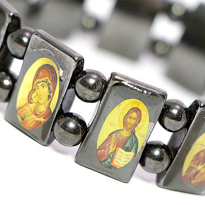 Orthodox Christian Religious Black Hematite Bracelet With Images All Saints - Holy Land Store