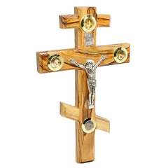 Olive Wood Wall Crucifix Orthodox relics from the Holy Land Jerusalem 6,3