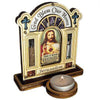 Image of Candle Holder Icon Replica Handmade with Home Blessing with Semi-Precious Stones