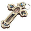 Image of Handmade Cross with Semi-Precious Stones  and Holy Soil from Jerusalem 5.5 inch