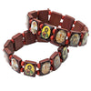 Image of Lot 12 pcs Stretch Elastic Bracelet Religious Souvenir with Icons of the Saints - Holy Land Store
