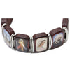 Image of Wooden Bracelet Religious Souvenir with Icons of the Saints - Holy Land Store