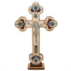 Image of Handmade Crucifix with Semi-Precious Stones and Holy Soil from Jerusalem 8.3``