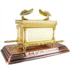 Image of Figurine Arc of the Covenant Gold Plated Copper Stand Mini Replica 7" x 4.5" - Holy Land Store