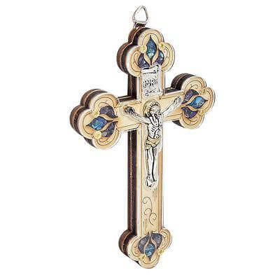 Handmade Crucifix with Semi-Precious Stones from Jerusalem Holy Land 5.5 inch