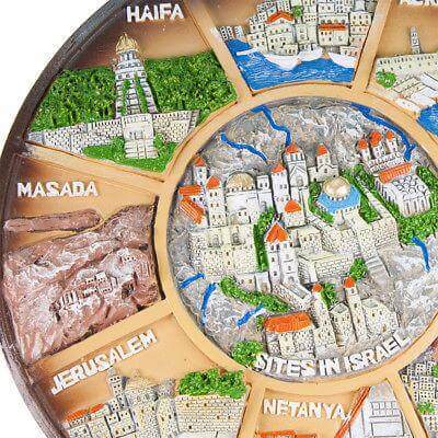 3D Ceramic Decorative Plate with memorable views Israel souvenir gift 20cm